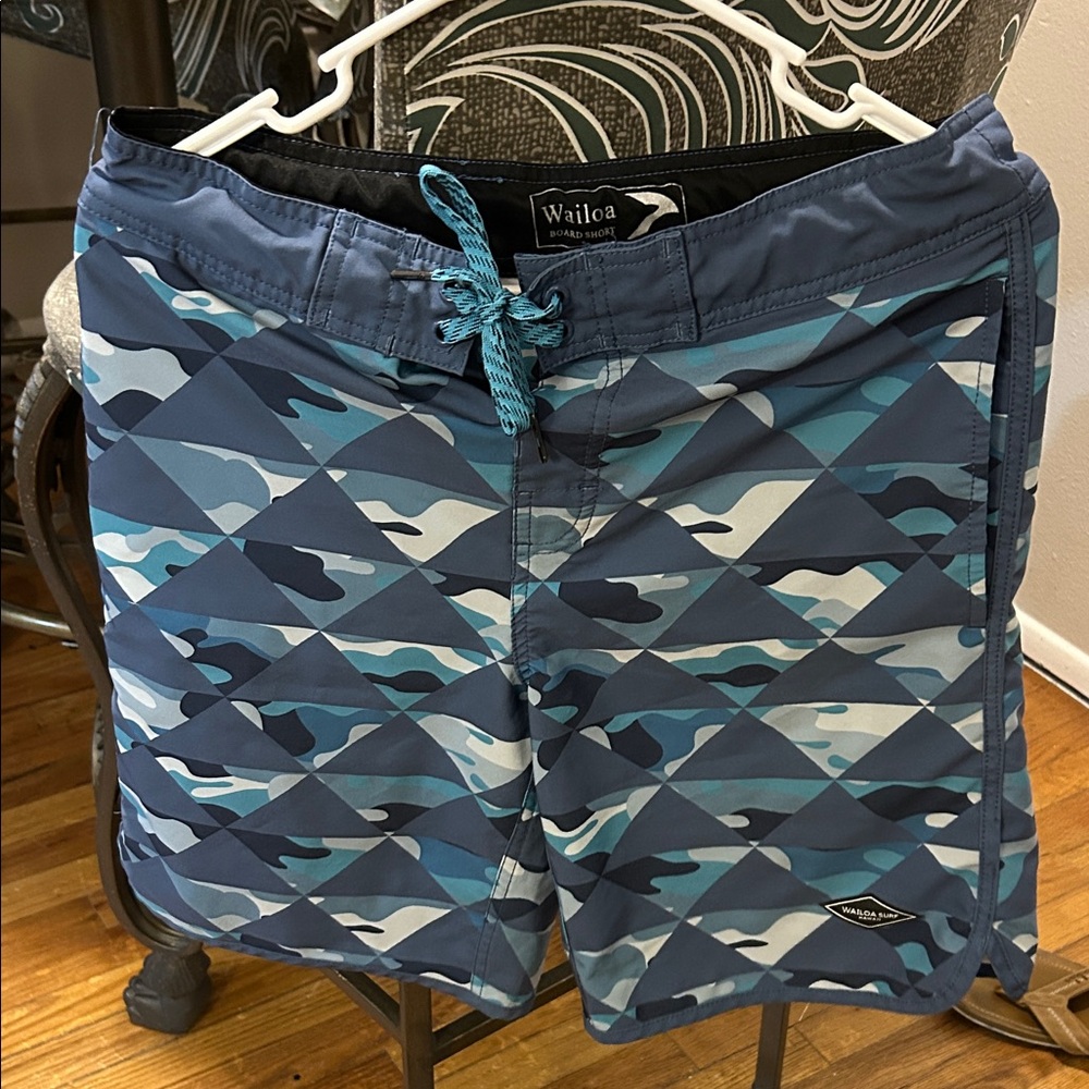 Wailoa Board Shorts Blue Camo Men's Surf shorts